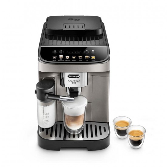 De'Longhi Magnifica Evo Αυτόματη Μηχανή Espresso 1450W Πίεσης 15bar για Cappuccino με Μύλο Άλεσης Ασημί