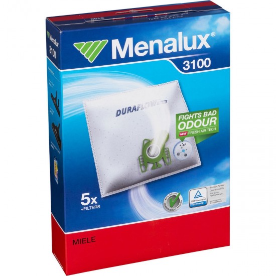 Menalux 3100 Σακούλες Σκούπας Συμβατή με Σκούπα Miele