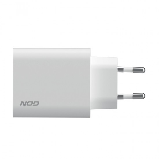 NOD Φορτιστής Χωρίς Καλώδιο με Θύρα USB-A και Θύρα USB-C 30W Quick Charge 3.0 Λευκός (E-WALL AC30)