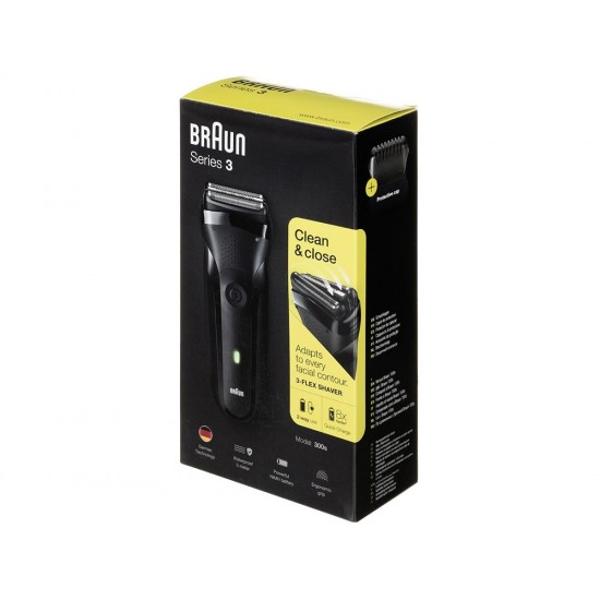Braun Series 3 300S/BLK Περιστρεφόμενη Ξυριστική Μηχανή Προσώπου Επαναφορτιζόμενη