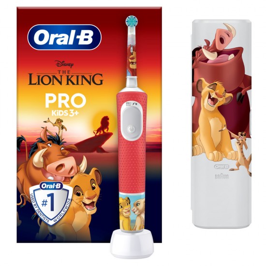 Oral-B Vitality Pro Παιδική Ηλεκτρική Οδοντόβουρτσα με Χρονόμετρο για 3+ Χρονών Lion King με Θήκη Ταξιδίου