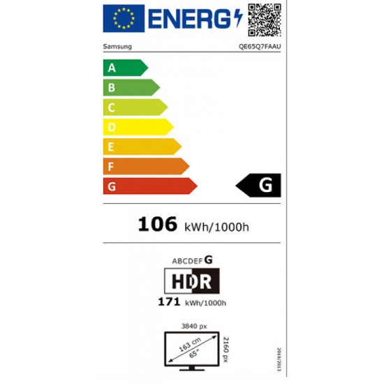 Samsung Smart Τηλεόραση 65" 4K UHD QLED QE65Q7FA HDR (2025)