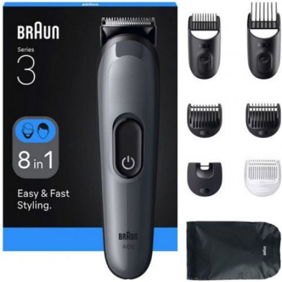 Braun Series 3 Επαναφορτιζόμενη Κουρευτική Μηχανή Γκρι AIO3540 Braun Series 3 Επαναφορτιζόμενη Κουρευτική Μηχανή Γκρι AIO3540