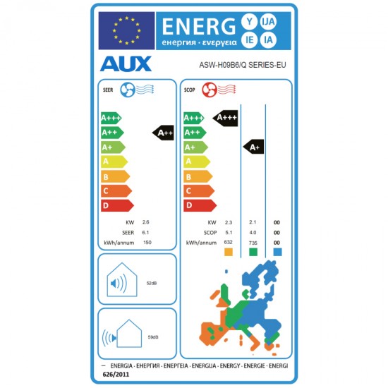 AUX Q-PLUS ASW-H09B6B4/QCR3S1-C0 Κλιματιστικό Inverter 9000btu