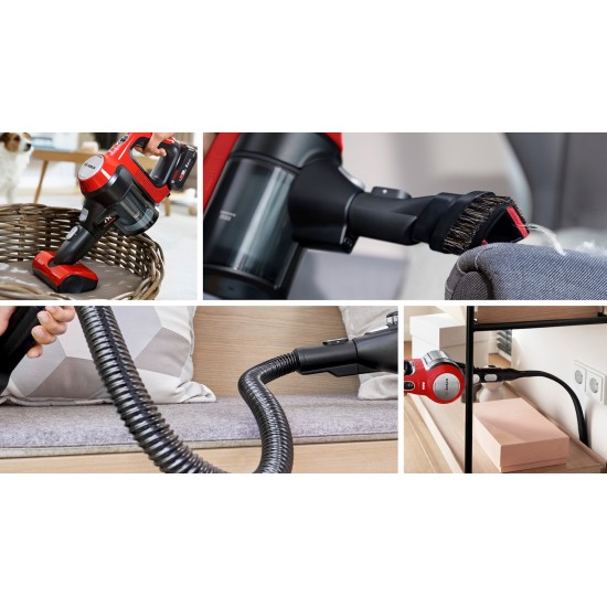 Bosch BBS711ANM Unlimited 7 ProAnimal Επαναφορτιζόμενη Σκούπα 2 σε 1 Stick & Χειρός 18V Red