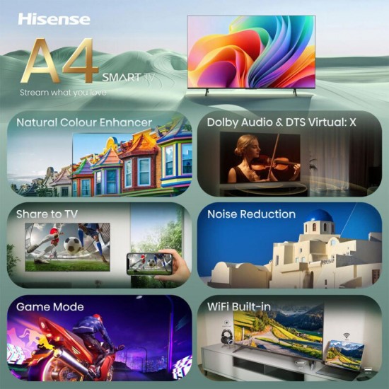Hisense Smart Τηλεόραση 32" Full HD LED 32A4S HDR (2026) 32A4S