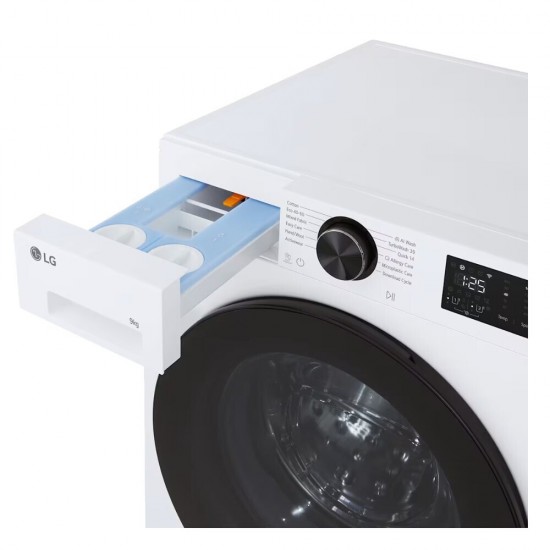 LG Πλυντήριο Ρούχων 9kg με Τεχνολογία Ατμού 1400 Στροφών AI Wash F4X5509TWB