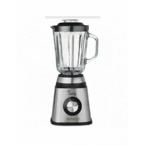 Izzy IZ-1601 Μπλέντερ για Smoothies με Γυάλινη Κανάτα 1.5lt 1000W Inox