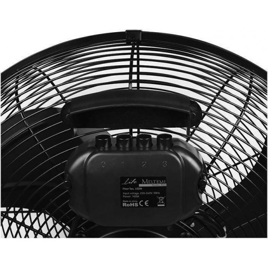 Life Meltemi Ανεμιστήρας Δαπέδου 100W Διαμέτρου 40cm Mystery Black