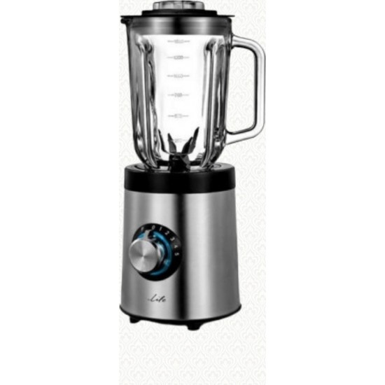 Life Veloce Μπλέντερ για Smoothies με Γυάλινη Κανάτα 1.5lt 800W Inox