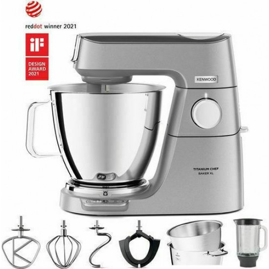 Kenwood KVL85.124SI Titanium Chef Baker XL Κουζινομηχανή 1200W με Ανοξείδωτο Κάδο 7lt Γκρι
