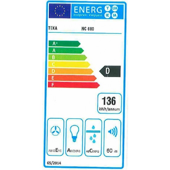 Teka NC 680 Απορροφητήρας Καμινάδα 60cm Inox