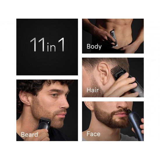 Braun All-in-one Series 7 Σετ Επαναφορτιζόμενης Κουρευτικής Μηχανής Μαύρο AIO7540