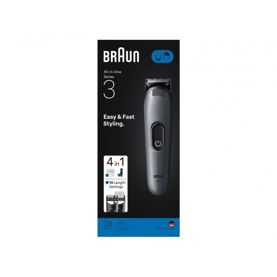 Braun Series 3 AIO3500 Ξυριστική Μηχανή Σώματος / Προσώπου Επαναφορτιζόμενη