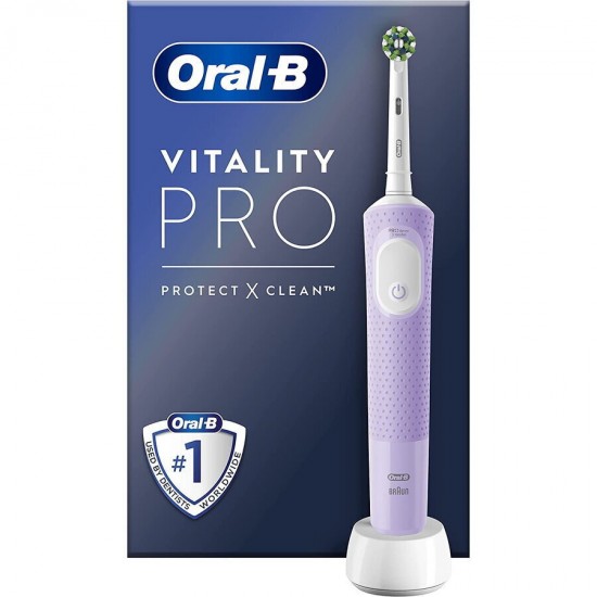 Oral-B Vitality Pro Protect X Clean Ηλεκτρική Οδοντόβουρτσα με Χρονομετρητή Lilac Violet