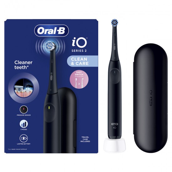 Oral-B iO Series 2 Ηλεκτρική Οδοντόβουρτσα με Αισθητήρα Πίεσης και Θήκη Ταξιδίου Μαύρη Oral-B iO Series 2 Ηλεκτρική Οδοντόβουρτσα με Αισθητήρα Πίεσης και Θήκη Ταξιδίου Μαύρη