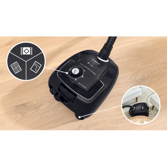 Bosch BGB38BA1 Ηλεκτρική Σκούπα 600W με Σακούλα 4lt Μαύρη Bosch BGB38BA1 Ηλεκτρική Σκούπα 600W με Σακούλα 4lt Μαύρη