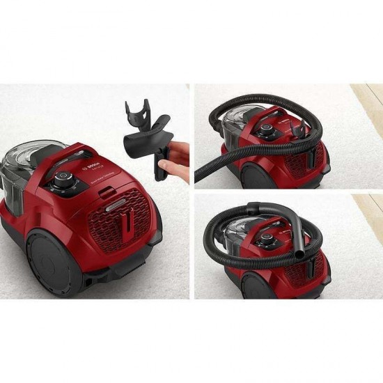 Bosch BGC21X350 Ηλεκτρική Σκούπα 750W με Κάδο 2lt Κόκκινη