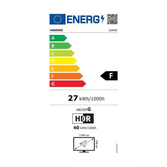 Hisense Smart Τηλεόραση 32" Full HD LED 32A4S HDR (2026) 32A4S