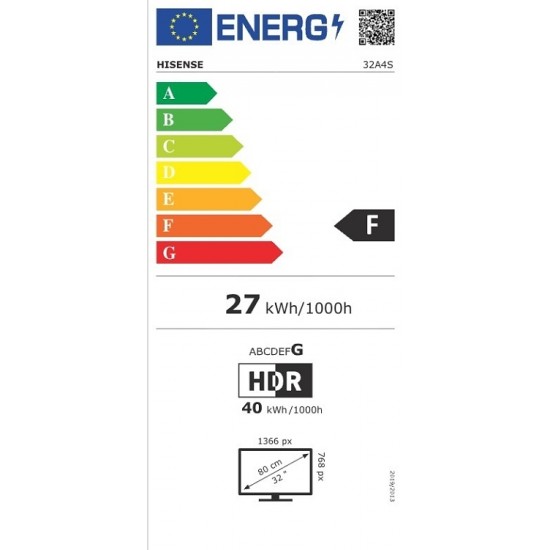 Hisense Smart Τηλεόραση 32" Full HD LED 32A4S HDR (2026) 32A4S