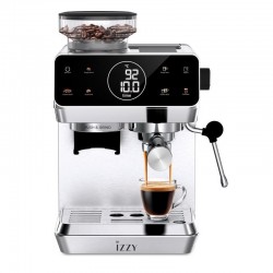 Izzy Αυτόματη Μηχανή Espresso 1500W Πίεσης 20bar με Μύλο Άλεσης Μαύρη IZ-6029